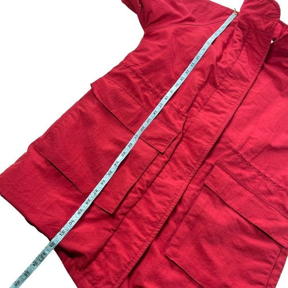 Woolrich Full Zip Coat Womens Medium Red Wool Thinsulate Parka - Picture 7 of 9